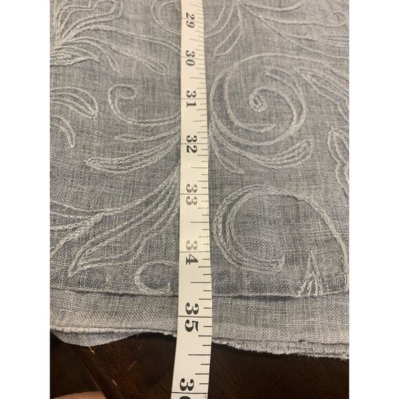 Lina Tomei L Linen Embroidered Lightweight Midi Dress Coastal - Picture 8 of 9